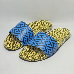 Versace Greca Monogram Flap Sandals size 43/ us size 10
